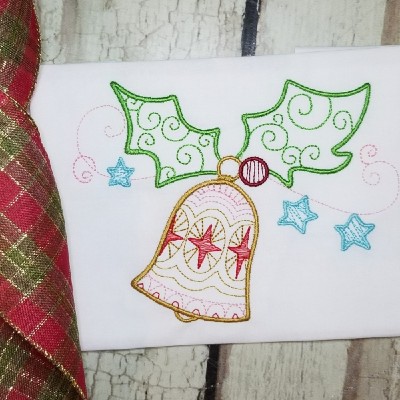 swirly ornament christmas machine embroidery design